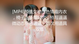 [MP4]颜值女神白色情趣内衣，椅子上手指掰穴，特写逼逼微动态粉色逼逼，首次用道具双插