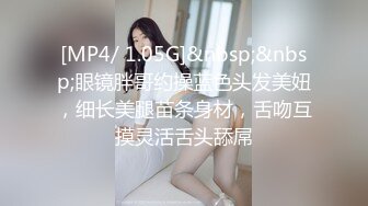 [MP4/ 1.05G]&nbsp;&nbsp;眼镜胖哥约操蓝色头发美妞，细长美腿苗条身材，舌吻互摸灵活舌头舔屌